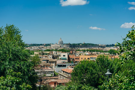 Rome, Italy - November 4, 2023: View of Rome Cityscape from the Terrazza Viale del Belvedere. High quality photoの写真素材