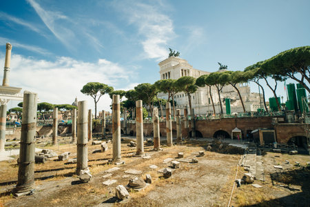 Temple of Apollo Palatinus ruins on Palatine hill, Rome, Italy - may 2 2024. High quality photoの写真素材