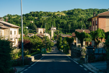 Village along the Path of the Gods. San Benedetto val di Sambro, Bologna Province, Emilia Romagna, Italy. High quality photoの写真素材