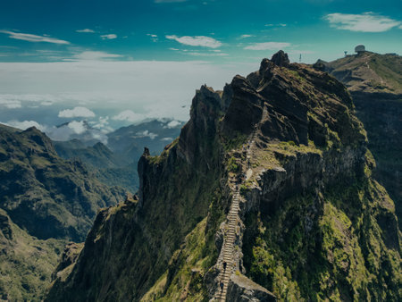 Mountains around Pico do Arieiro peak, Santana, Madeira, Portugal, Atlantic, Europe. High quality photoの写真素材