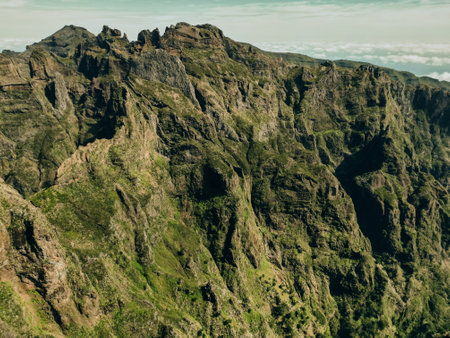 Mountains around Pico do Arieiro peak, Santana, Madeira, Portugal, Atlantic, Europe. High quality...