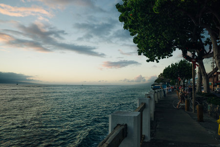 LAHAINA, HI - Dec, 12th 2020 - View of historic buildings in Lahaina, a former missionary town and capital of Hawaii. High quality photoの写真素材
