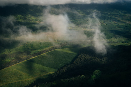 Lihue, Kauai Hawaii , USA - Sep 2022 Aerial view of Nawiliwili Bay and Kalpaki Beach.の写真素材