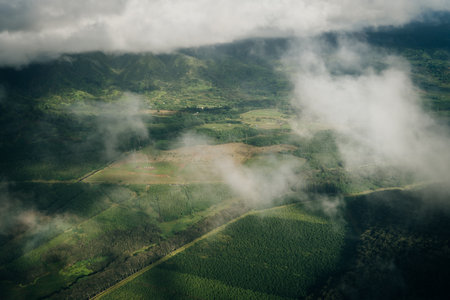 Lihue, Kauai Hawaii , USA - Sep 2022 Aerial view of Nawiliwili Bay and Kalpaki Beach. High quality...