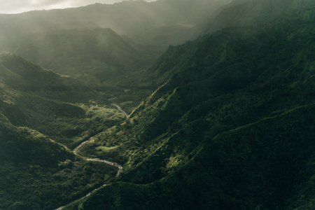 Aerial View of Waimea Canyon State Park, Kauai County, Hawaii, United States. High quality photoの写真素材