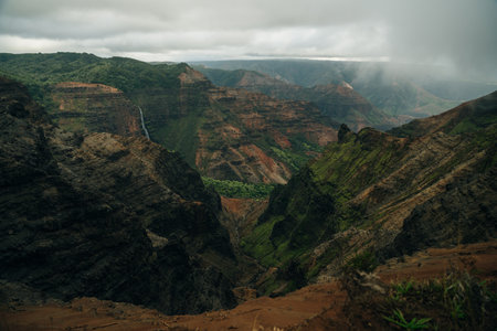 Canyon Lookout is a poplar area for visitors to Kauai's colorful canyon. kauai, hawaii - Sep 2022. High quality photoの写真素材