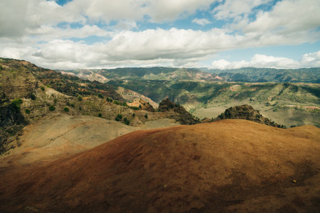 Aerial View of Waimea Canyon State Park, Kauai County, Hawaii, United States. High quality photoの写真素材