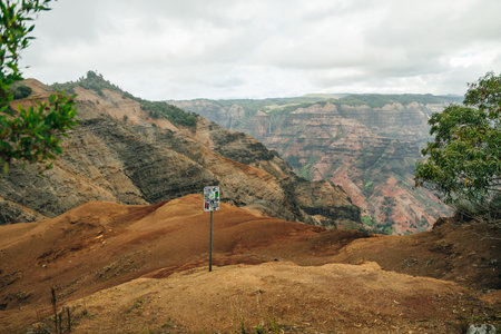 Canyon Lookout is a poplar area for visitors to Kauai's colorful canyon. kauai, hawaii - Sep 2022. High quality photoの写真素材