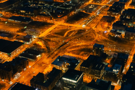 Cityscape image of downtown during twilight blue hour. High quality photoの写真素材