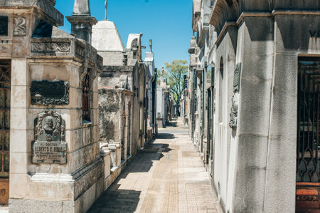La Recoleta Cemetery; above ground Mausoleum; Buenos Aires, Argentina - 2 maz 2024. High quality photoの写真素材