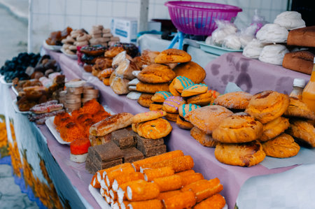 Mexican sweets on the counter in Mexico.
