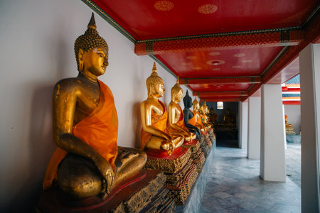 View of Wat Arun Ratchawararam Buddhist temple, Bangkok, Thailand. High quality photoの写真素材