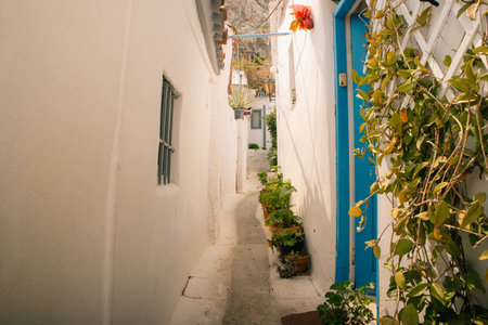 Plaka, Historical neighborhood in Athens, Greece - may 2 2024. High quality photoの写真素材