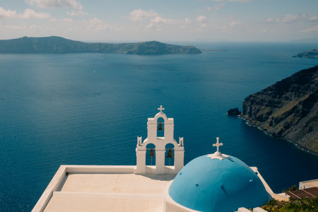 Church view in Santorini Island. High quality photoの写真素材