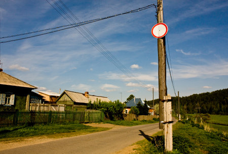 Old rural wooden houses in abandoned Russian village in summer sunny day. High quality photoの写真素材