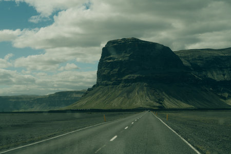 Lomagnupur a Mountain on the South Coast of Iceland. High quality photoの写真素材