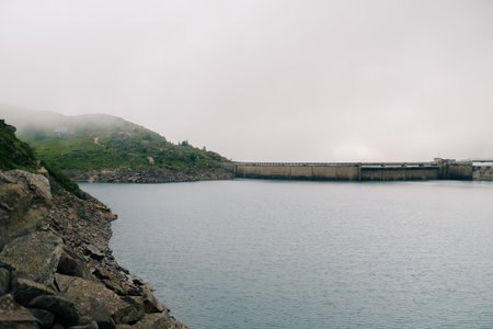 A breathtaking view of a serene landscape unfolds, capturing the tranquility of the natural scenery. High quality photoの写真素材