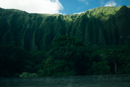Koolau Mountain Range, Oahu, Hawaii. High quality photoの写真素材
