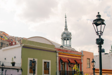 Guanajuato, Mexico. December 24, 2023 Architecture and facade in city houses in Guanajuato, Mexico....
