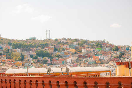 Guanajuato, Mexico. December 24, 2023 Architecture and facade in city houses in Guanajuato, Mexico. High quality photoの写真素材