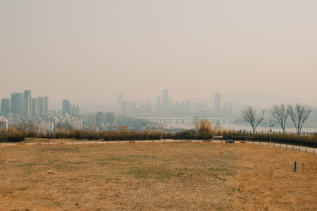 view han river and Banpo bridge in Seoul, South Korea. High quality photo