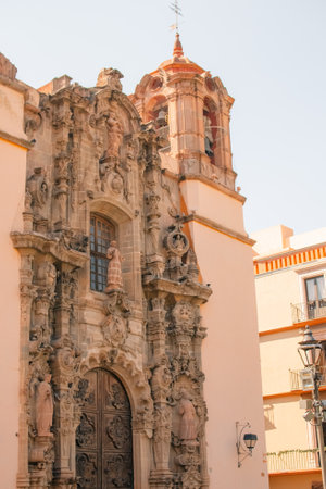 Guanajuato, Mexico. December 24, 2023 Architecture and facade in city houses in Guanajuato, Mexico....