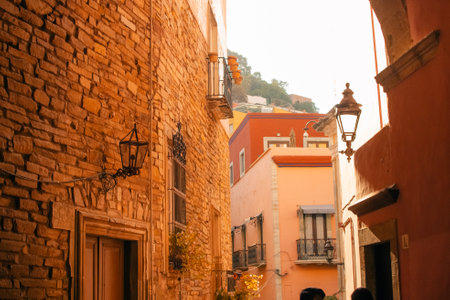 Guanajuato, Mexico. December 24, 2023 Architecture and facade in city houses in Guanajuato, Mexico. High quality photoの写真素材