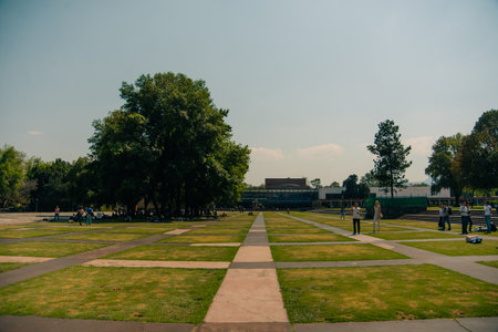 UNAM, Mexico City Mexico; 11 12 2023 UNAM Library Building Autonomous University of Mexico. High quality photoの写真素材