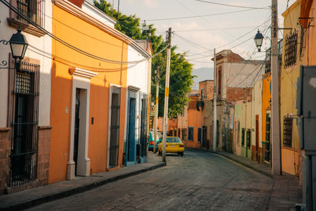 June 14, 2024 - Santiago de Queretaro Mexico. Panoramic view of the historic center of town with the...