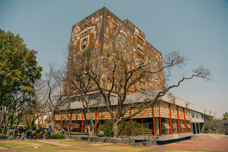 UNAM, Mexico City Mexico; 11 12 2023 UNAM Library Building Autonomous University of Mexico. High quality photoの写真素材