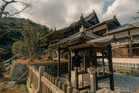 Dainichiji Temple, the 13th stop on the Shikoku Pilgrimage in Tokushima, Japan. A peaceful Buddhist templeの写真素材