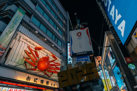 Dotonbori district night, Osaka, Japan - may 2 2025. High quality photoの写真素材