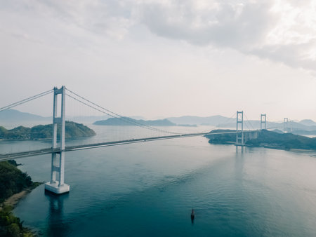 Kurushima kaikyo bridge in ehime, Japan. High quality photoの写真素材