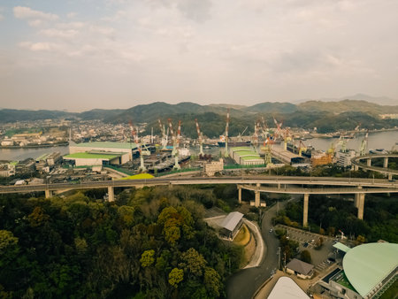 Kurushima kaikyo bridge in ehime, Japan. High quality photo