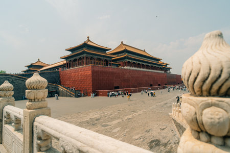 Palaces, pagodas inside the territory of the Forbidden City Museum in Beijing in the heart of city,China. High quality photoの写真素材