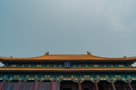 Palaces, pagodas inside the territory of the Forbidden City Museum in Beijing in the heart of city,China. High quality photoの写真素材