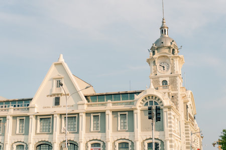BEIJING, CHINA - MARCH 19, 2025 Zhengyangmen East Railway Station, part of the China Railway Museumの写真素材