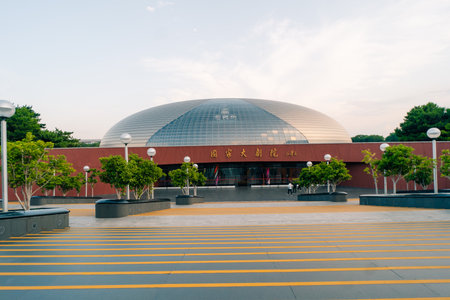 Beijing, China - may 16, 2025 The beautiful scene of the National Grand Theater National Center for the Performing Artsの写真素材