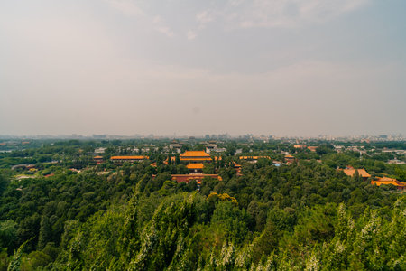 View over Beijing from Jingshan Park, china. High quality photoの写真素材