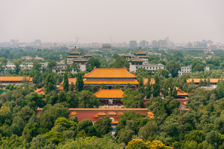 View over Beijing from Jingshan Park, china. High quality photoの写真素材