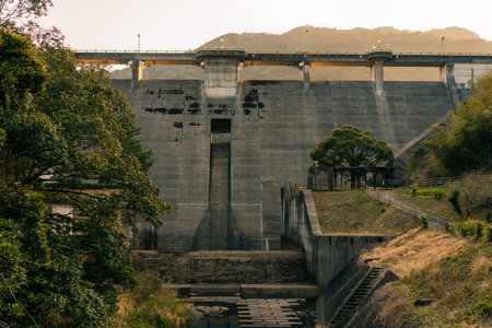Awaji dam in Shodoshima, Shikoku, Japan. High quality photoの写真素材