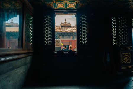 Beijing, China- 5 May 2025 Yonghe Gong Buddhist Lama Temple in Beijing, China. High quality photo