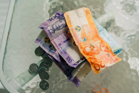 Variety of Philippine peso bills. High quality photo
