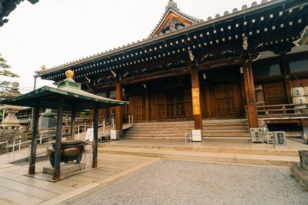 shikoku, JAPAN - May 2, 2025 Zentsu Temple No. 75 in the Shikoku Pilgrimage. High quality photo