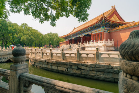 Beijing,China. - may 2 2025 Palaces, pagodas inside the territory of the Forbidden City Museum. High...