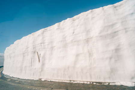 Yuki-no-Otani, Snow Wall in Tateyama, Nakaniikawa, Toyama, Japan. High quality photoの写真素材