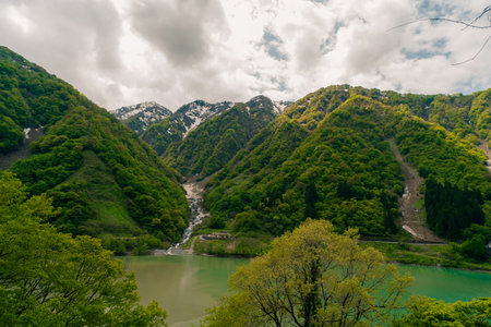 Landscape Views Of Kurobe Dam And The Northern Japan. High quality photo