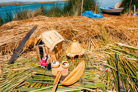 Titicaca Lake, PERU - 2 August 2025 Titino Floating Islands. High quality photoの写真素材