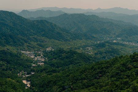 Majestic mountains near the great wall of China. Mutianyu. High quality photo