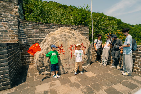 Beijing, China - May 24, 2025 Iconic view of China stone museum at Mutianyuのeditorial素材